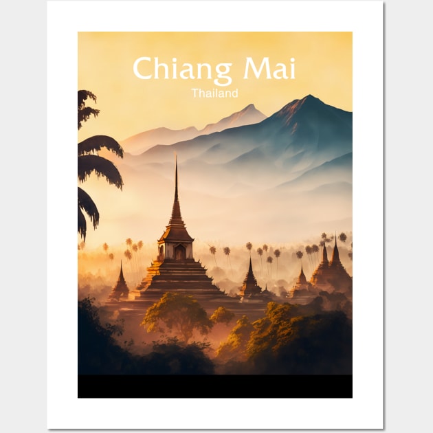 Chiang Mai Thailand No. 1: Mountain Paradise; Temples in Northern Thailand Wall Art by Puff Sumo